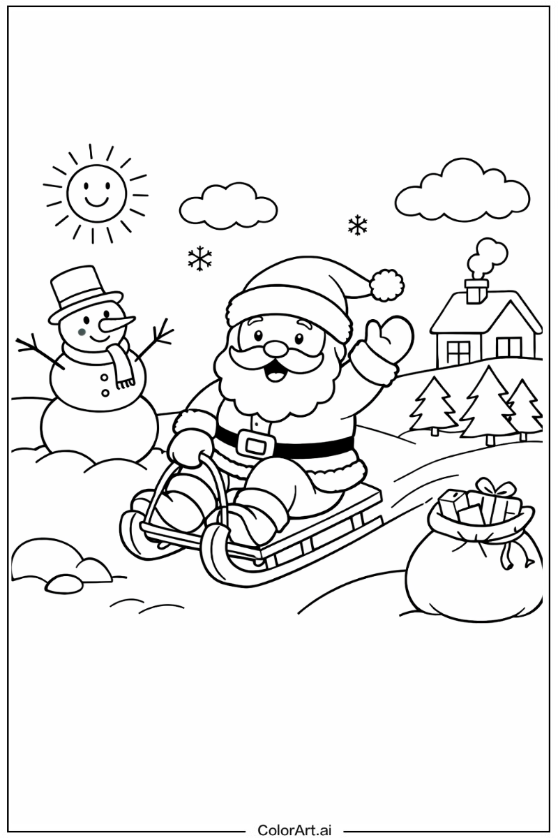 Santa Playing Outside 5