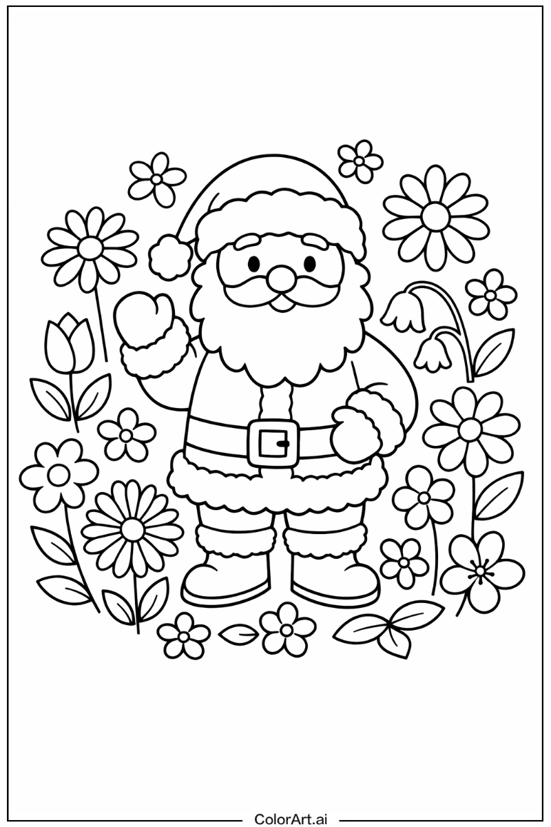 Santa with Flowers 5
