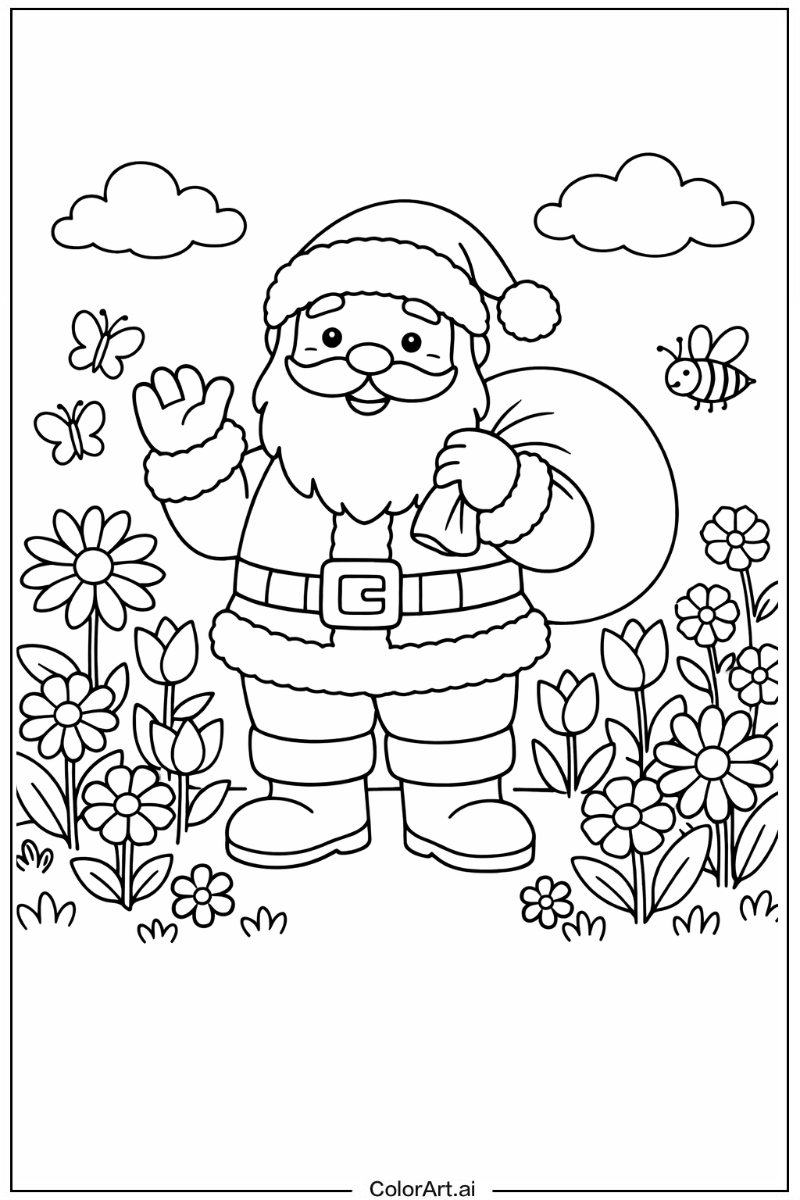 Santa in a Garden 6