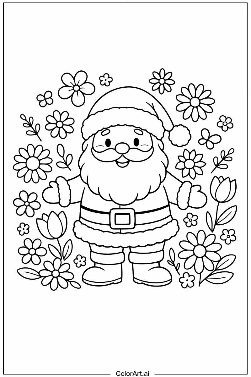 Santa with Flowers 6