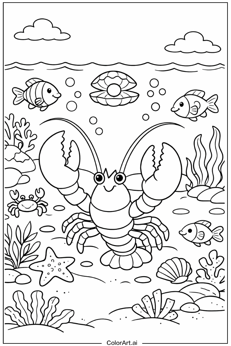 Sea animals with Lobster Theme
