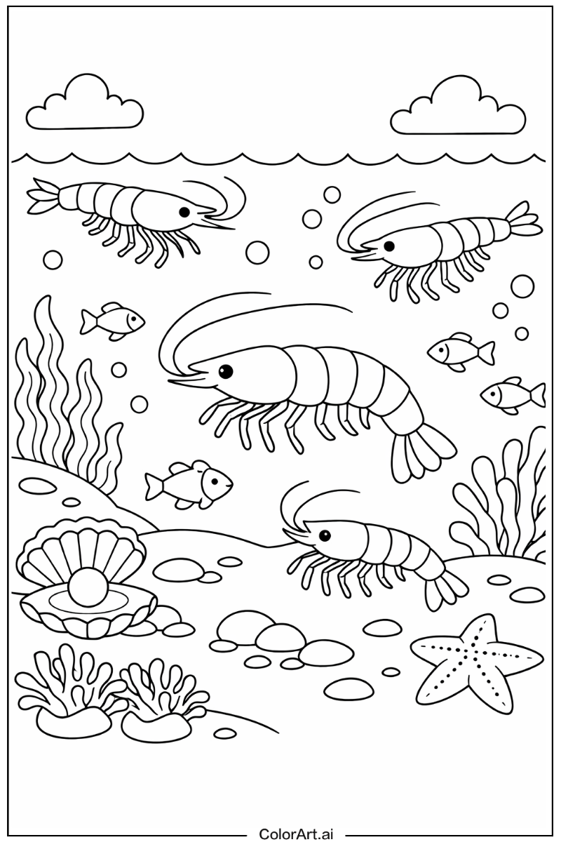 Shrimp Sea animals Design
