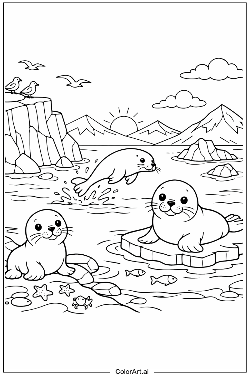 Seal Sea animals Scene