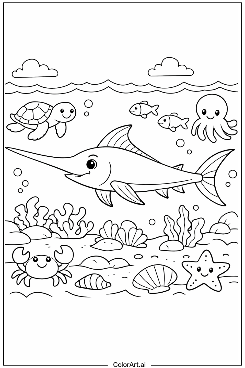 Swordfish Sea animals Scene