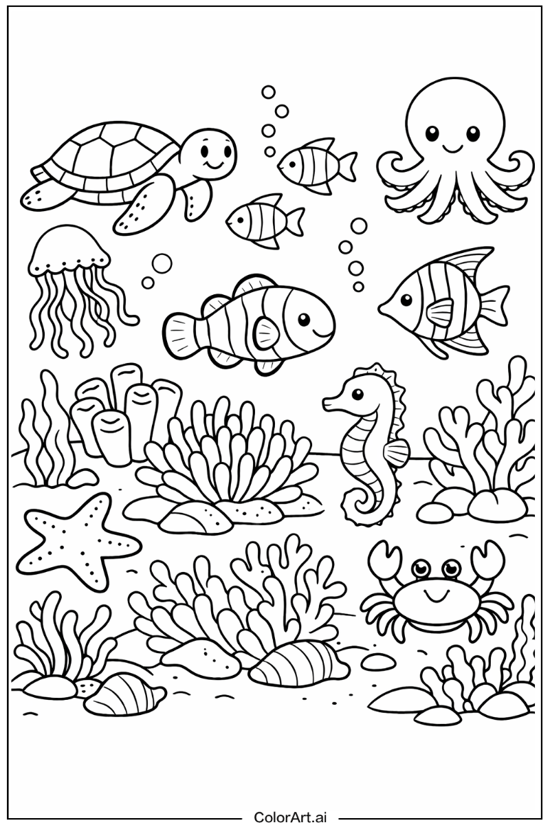 Coral Sea animals Design
