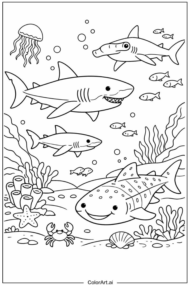 Shark Sea animals Scene 2