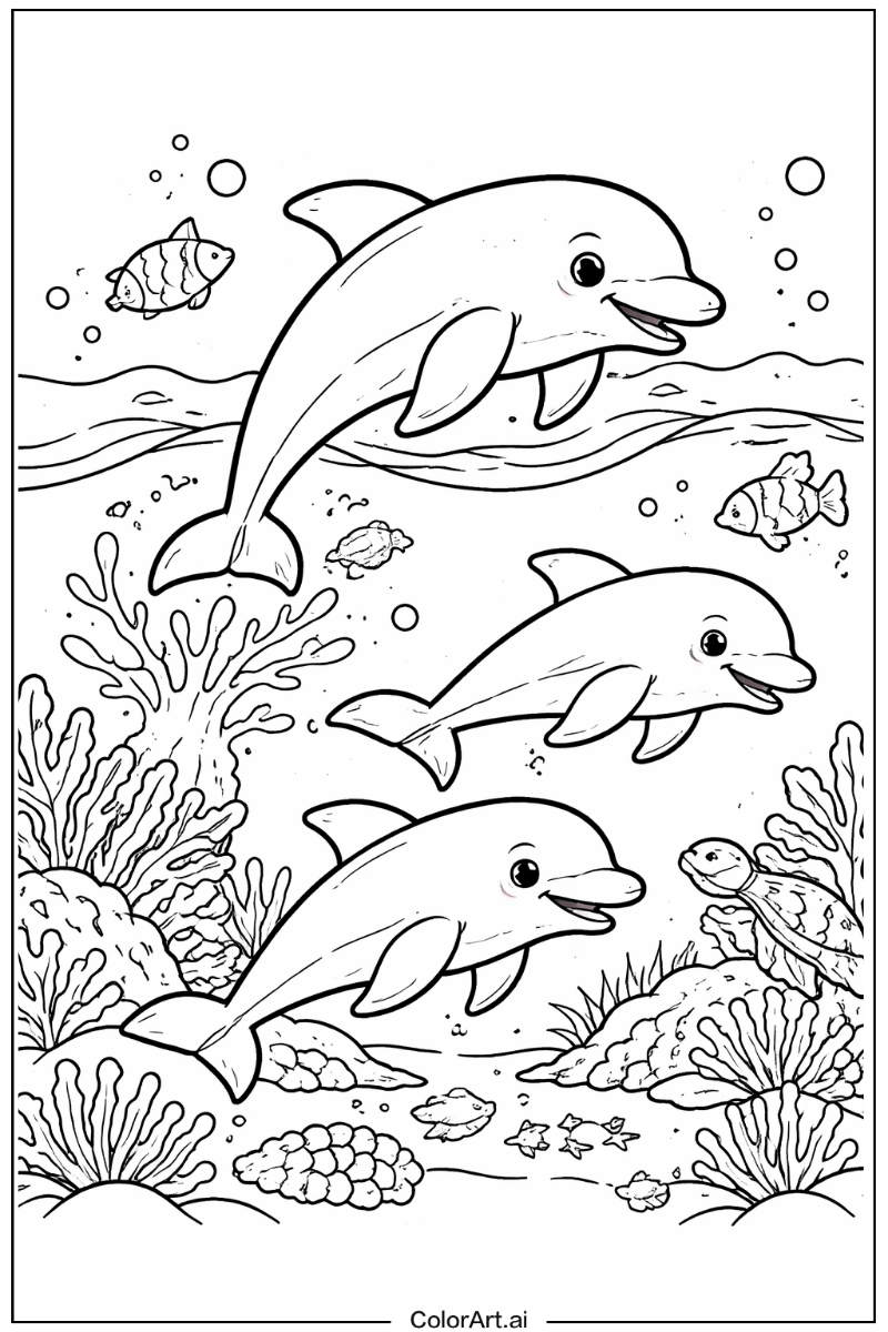 Dolphin Sea animals Design 2