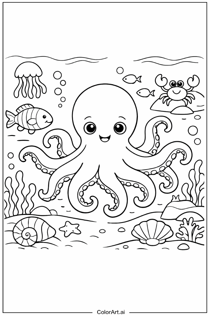 Octopus Sea animals Scene 2