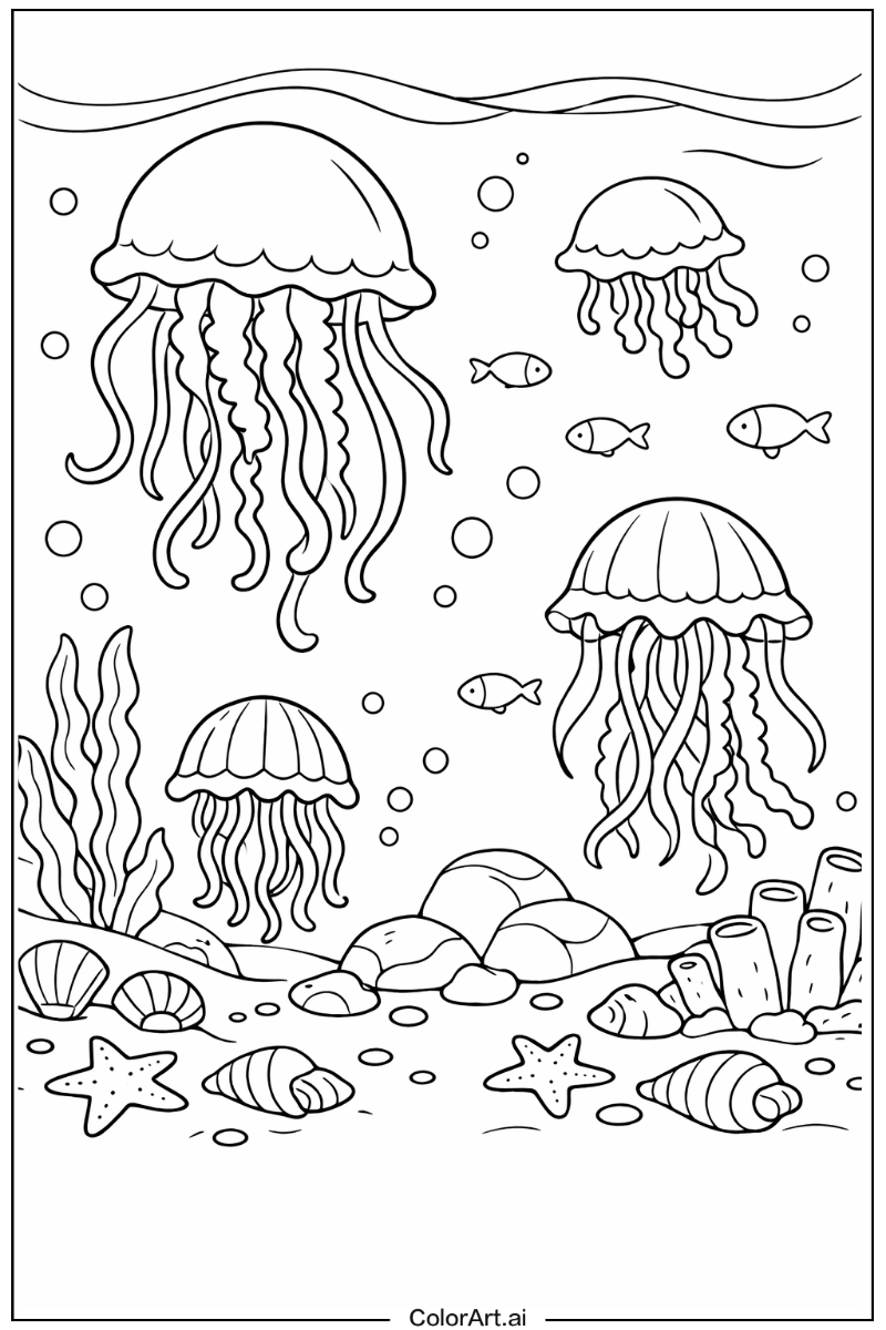 Jellyfish Sea animals Design 2