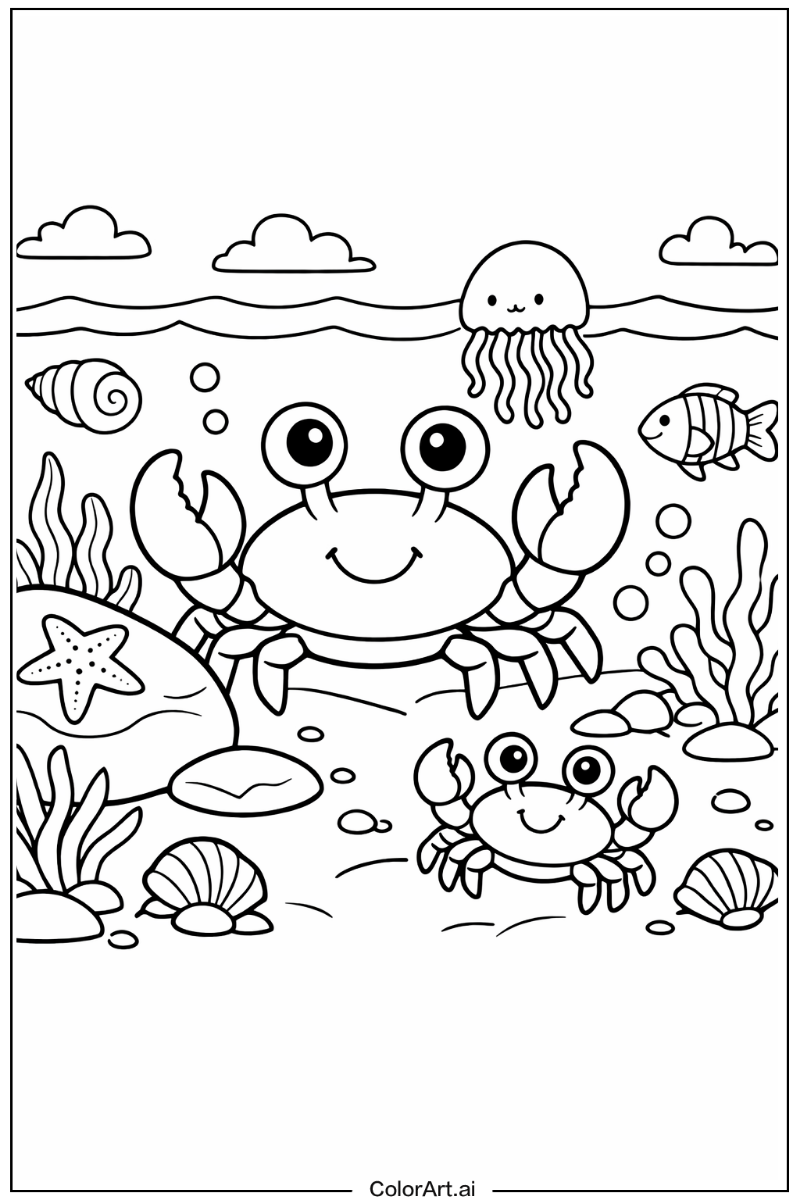 Crab Sea animals Scene 2