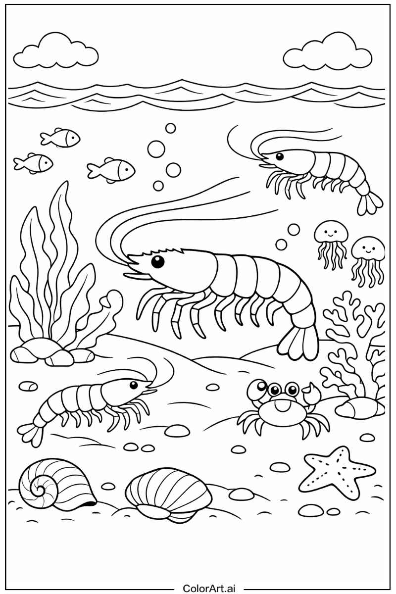 Shrimp Sea animals Design 2