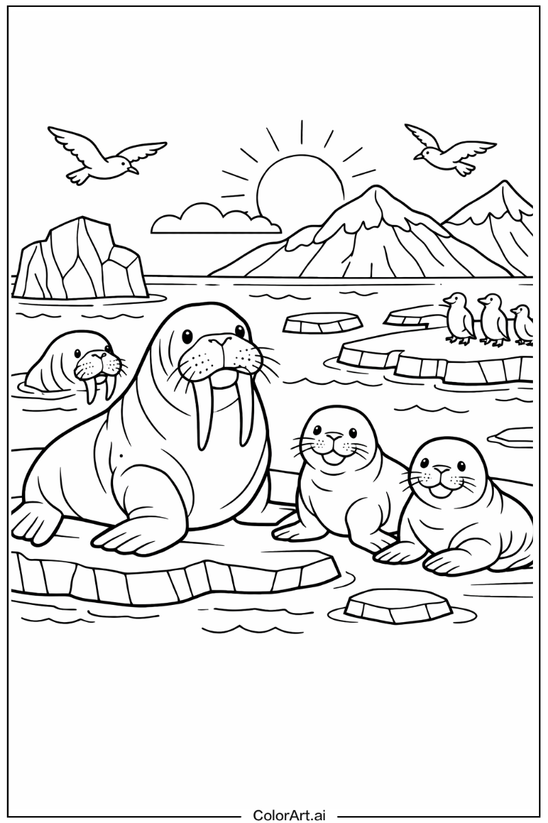 Walrus Sea animals Design 2