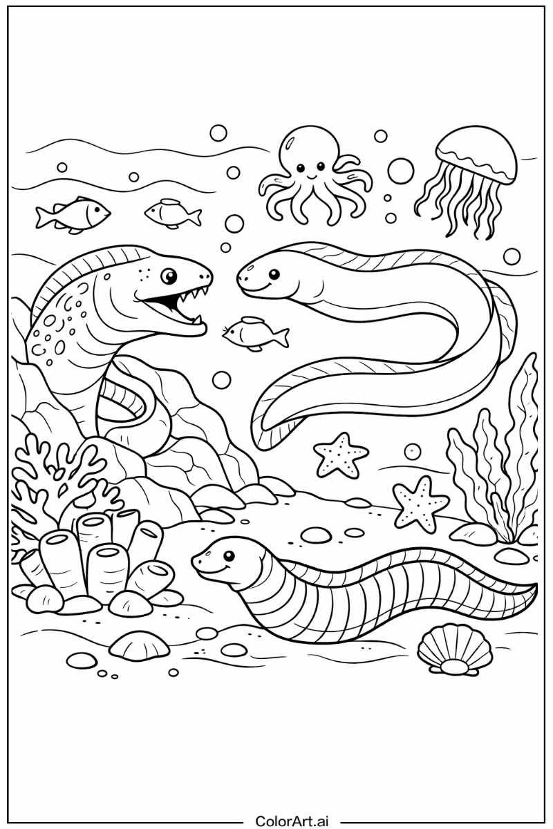 Eel Sea animals Design 2
