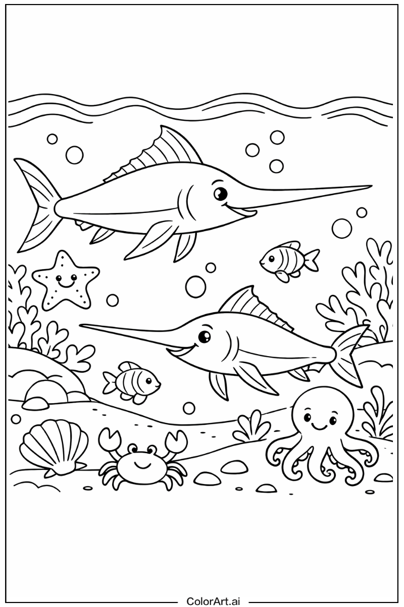 Swordfish Sea animals Scene 2