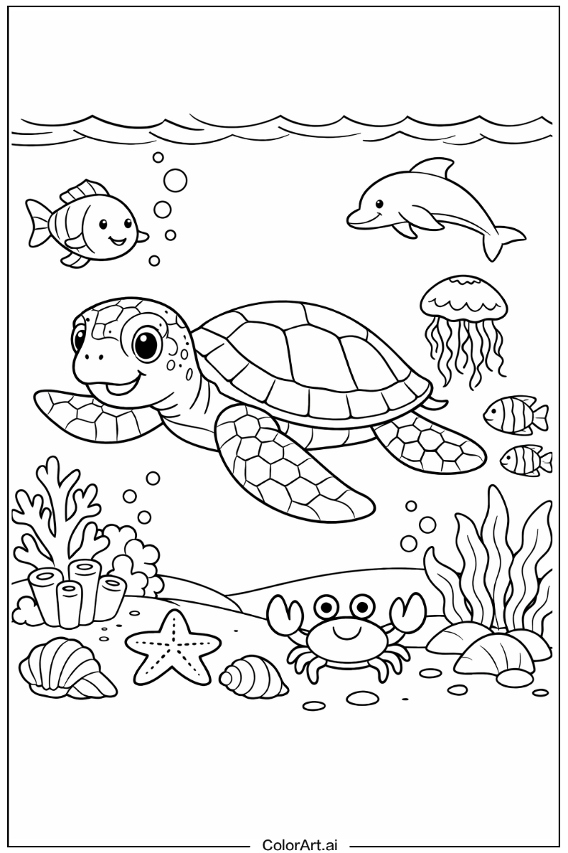 Sea turtle Sea animals Scene