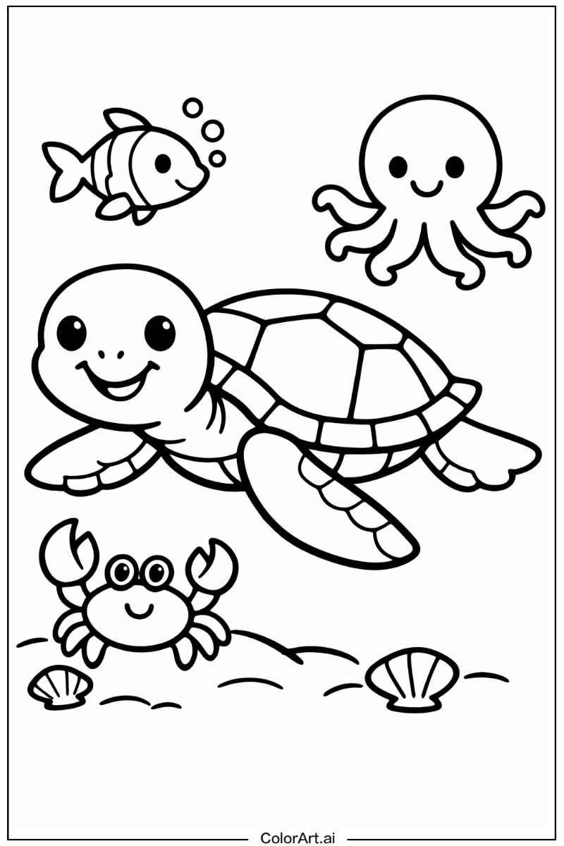 sea turtle with Friends 3