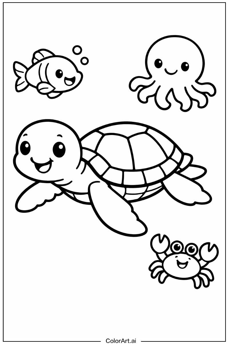 sea turtle with Friends 5