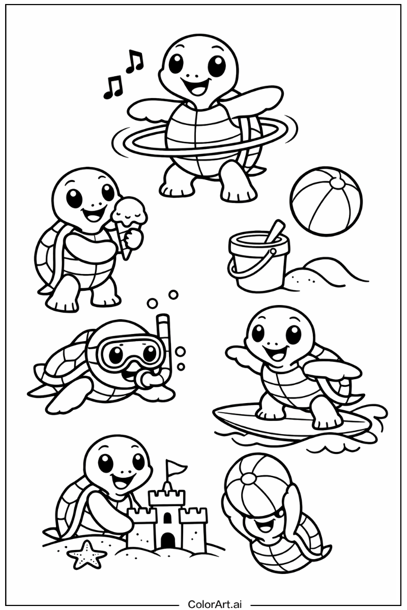 sea turtle Having Fun 1