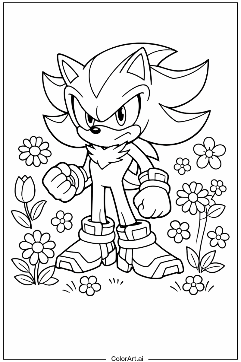 Shadow Sonic with Flowers 2