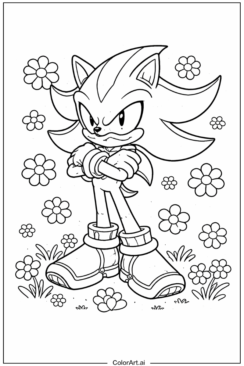 Shadow Sonic with Flowers