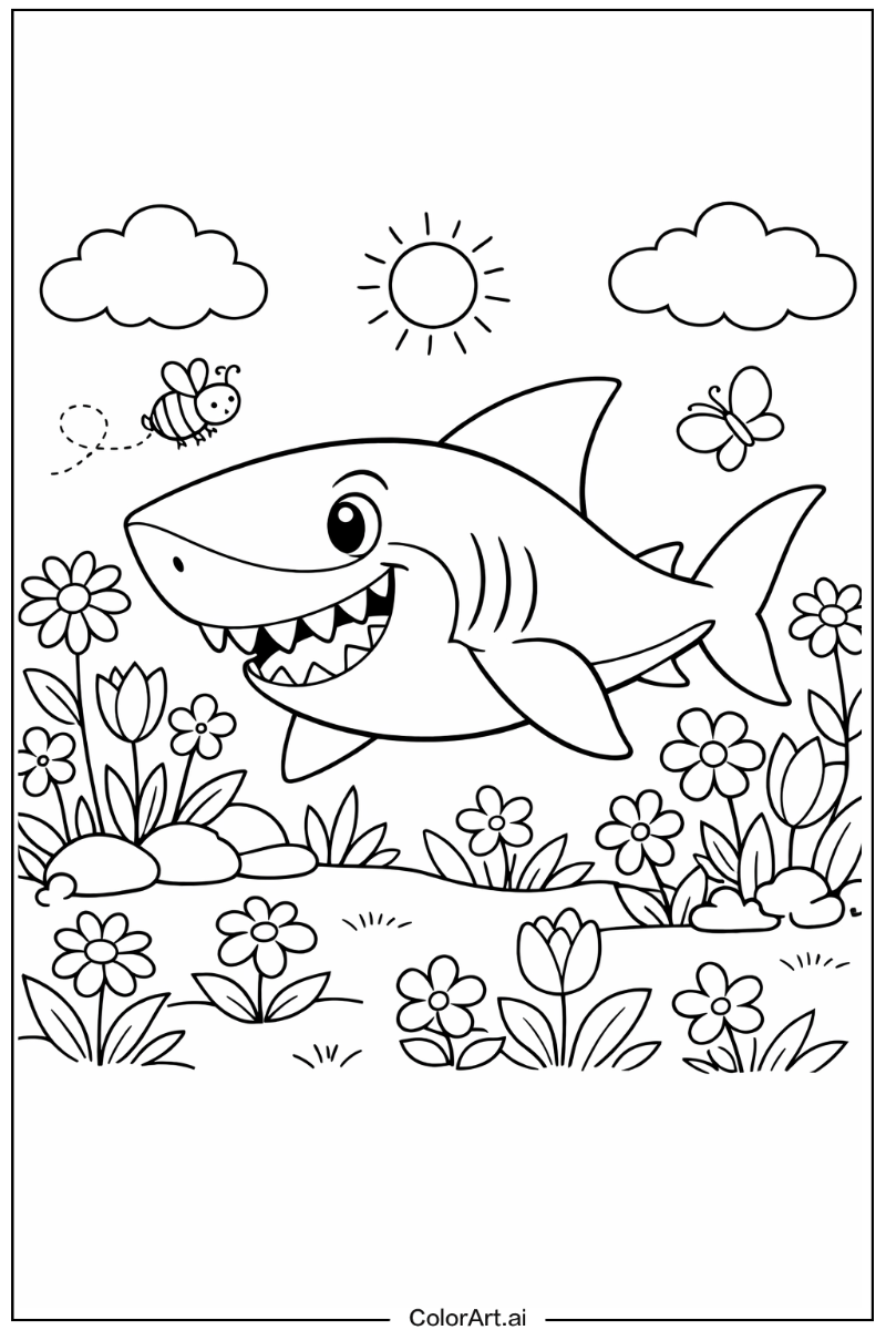 39 張免費的鯊魚塗色頁