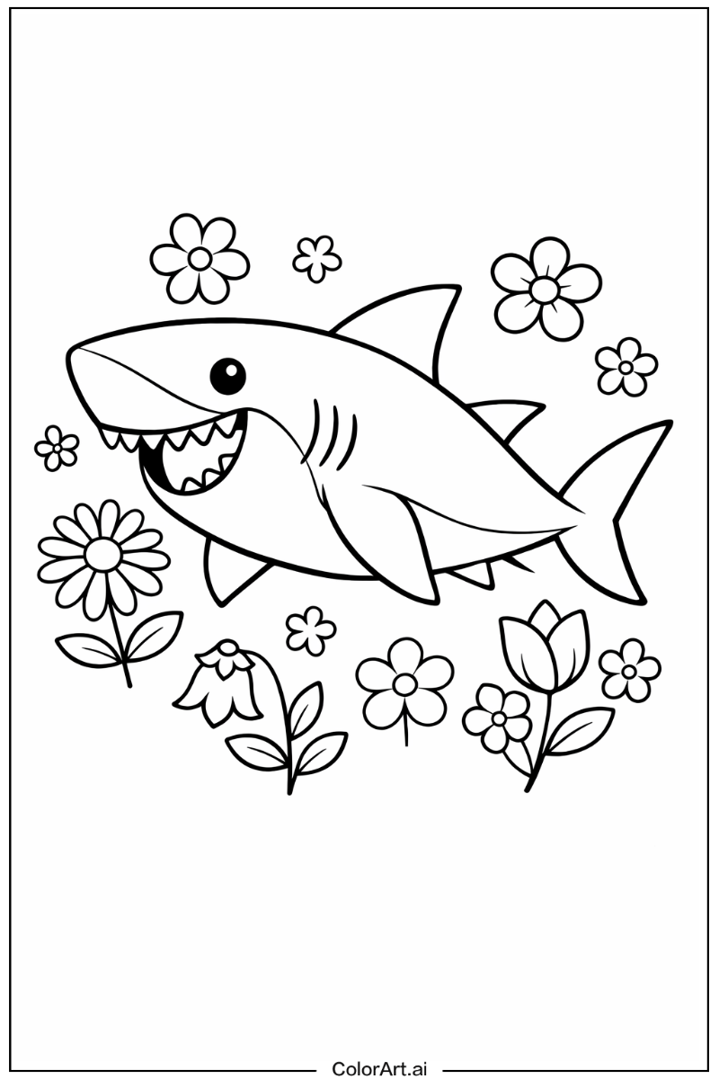 Shark with Flowers