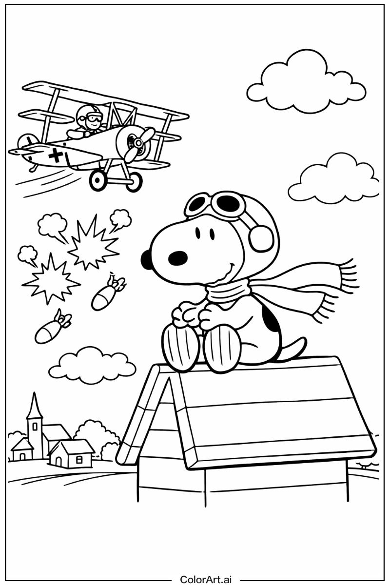 Red baron Snoopy Scene