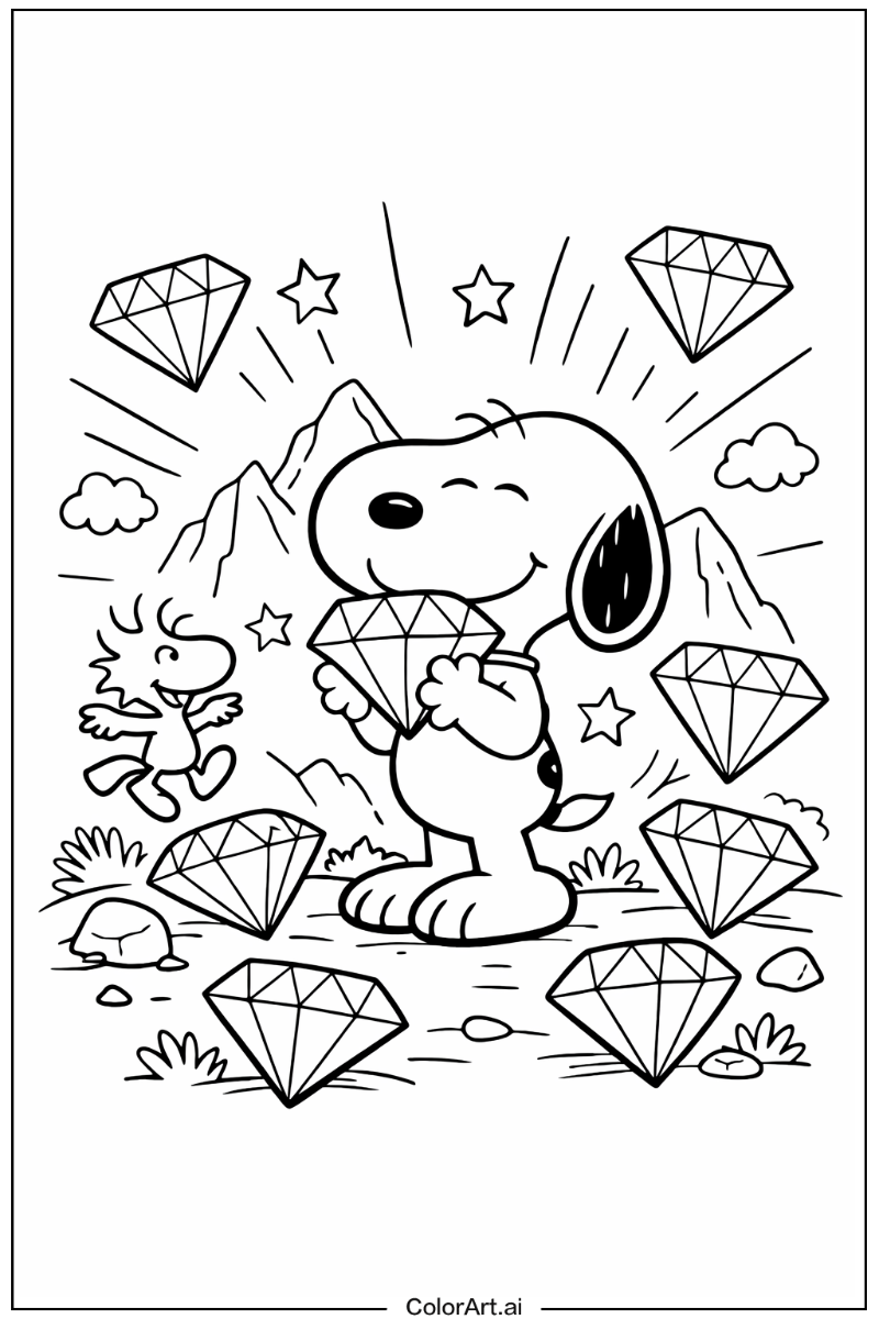 Snoopy with Chaos emerald Theme