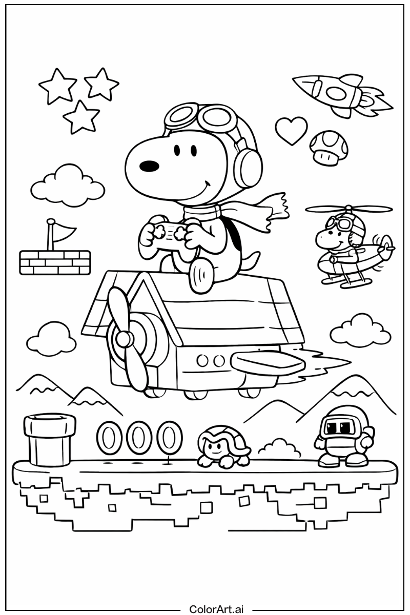 Snoopy with Video game Theme