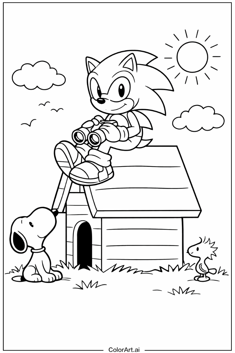 Snoopy with Sonic the hedgehog Theme