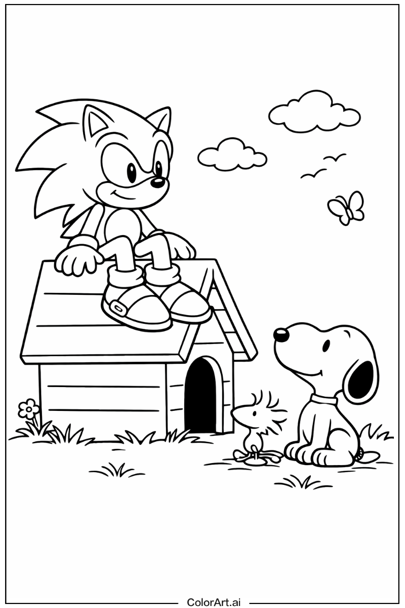 Snoopy with Sonic the hedgehog Theme 2