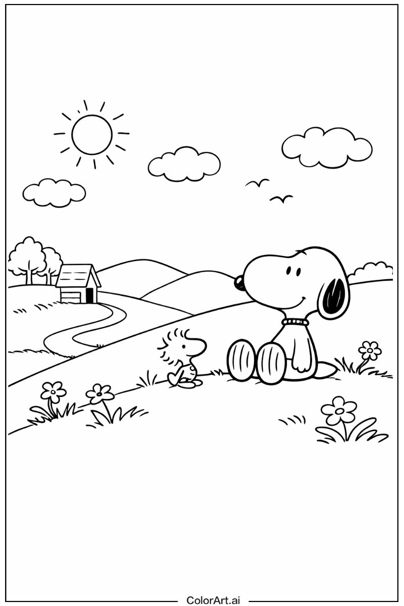 Snoopy with Green hill Theme 2
