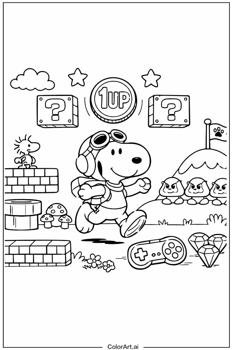 Snoopy with Video game Theme 2