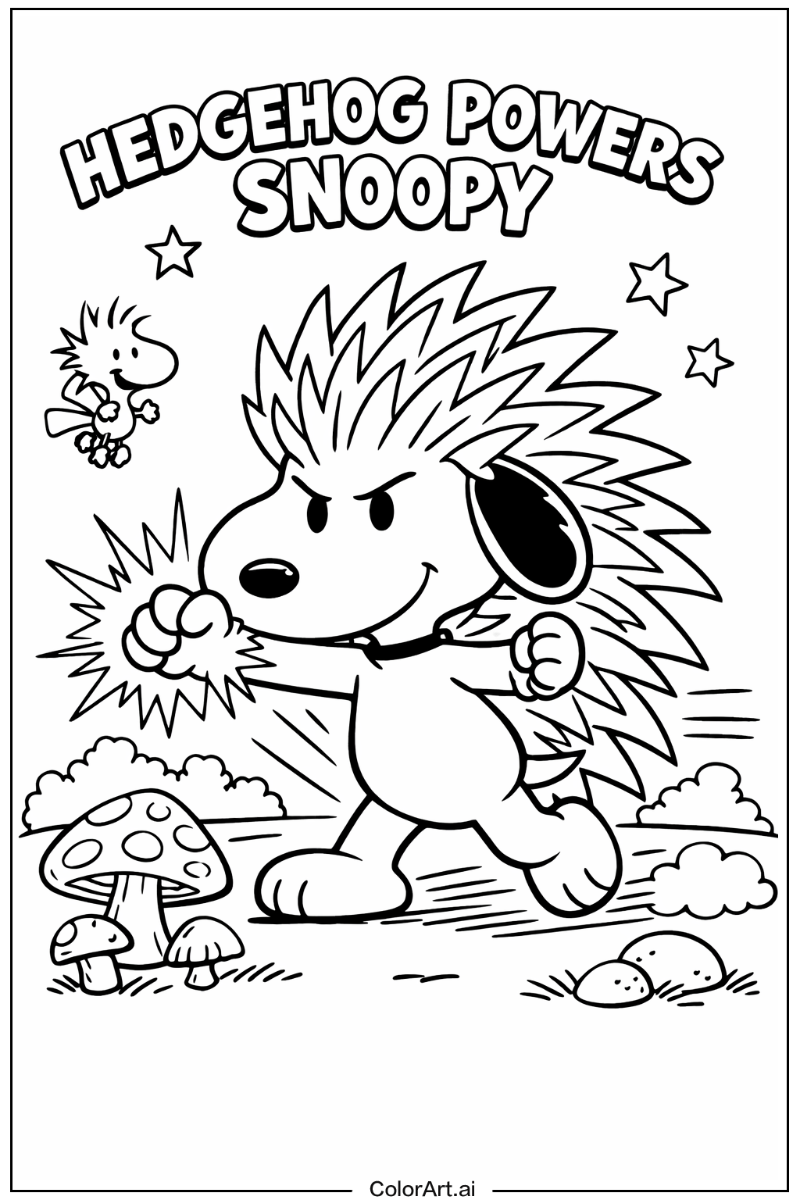 Hedgehog powers Snoopy Design 2