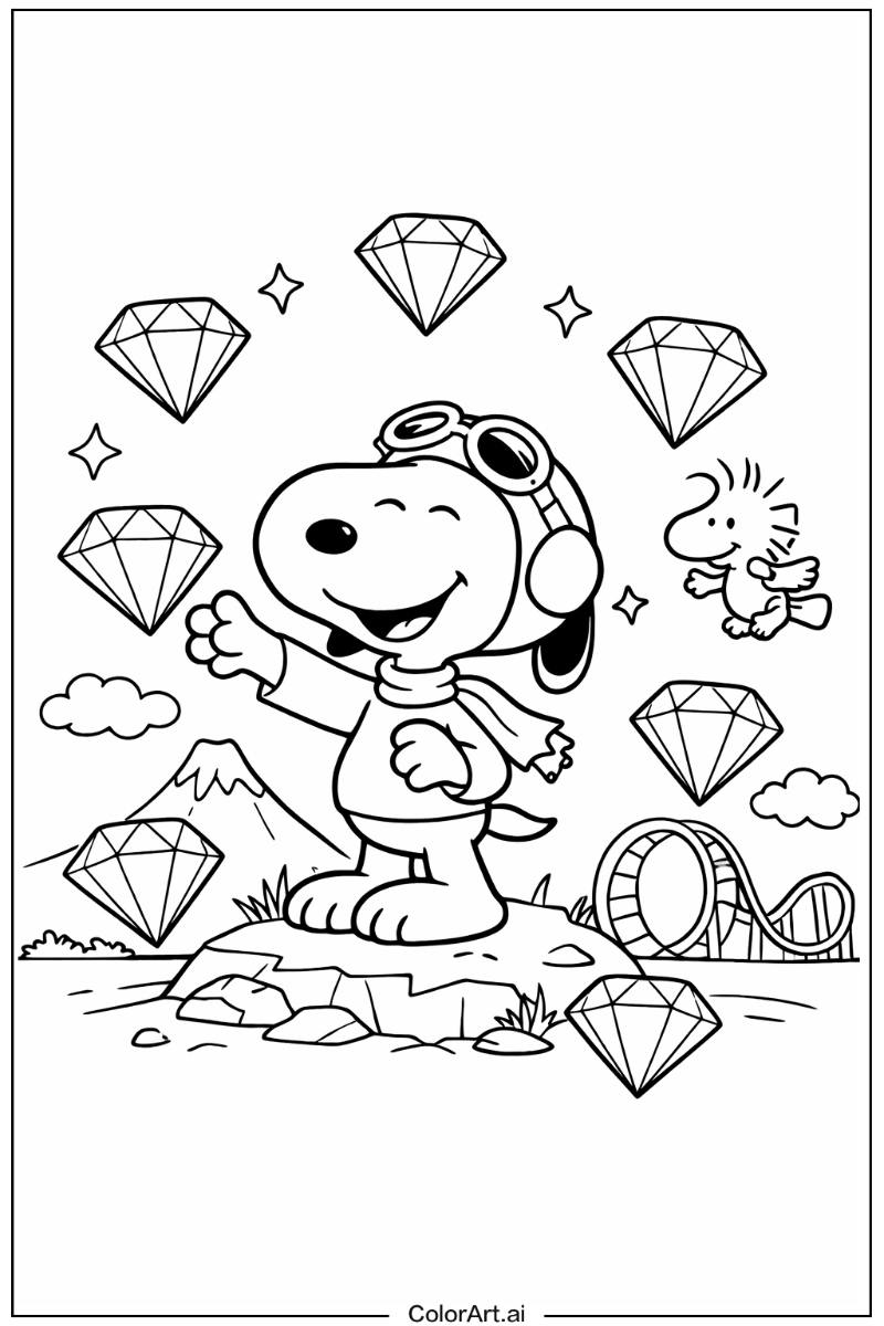 Snoopy with Chaos emerald Theme 3
