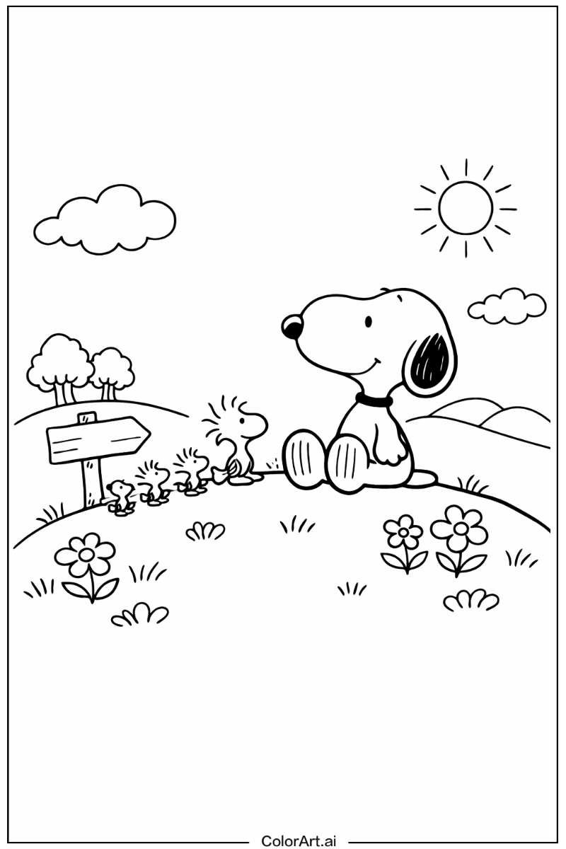 Snoopy with Green hill Theme