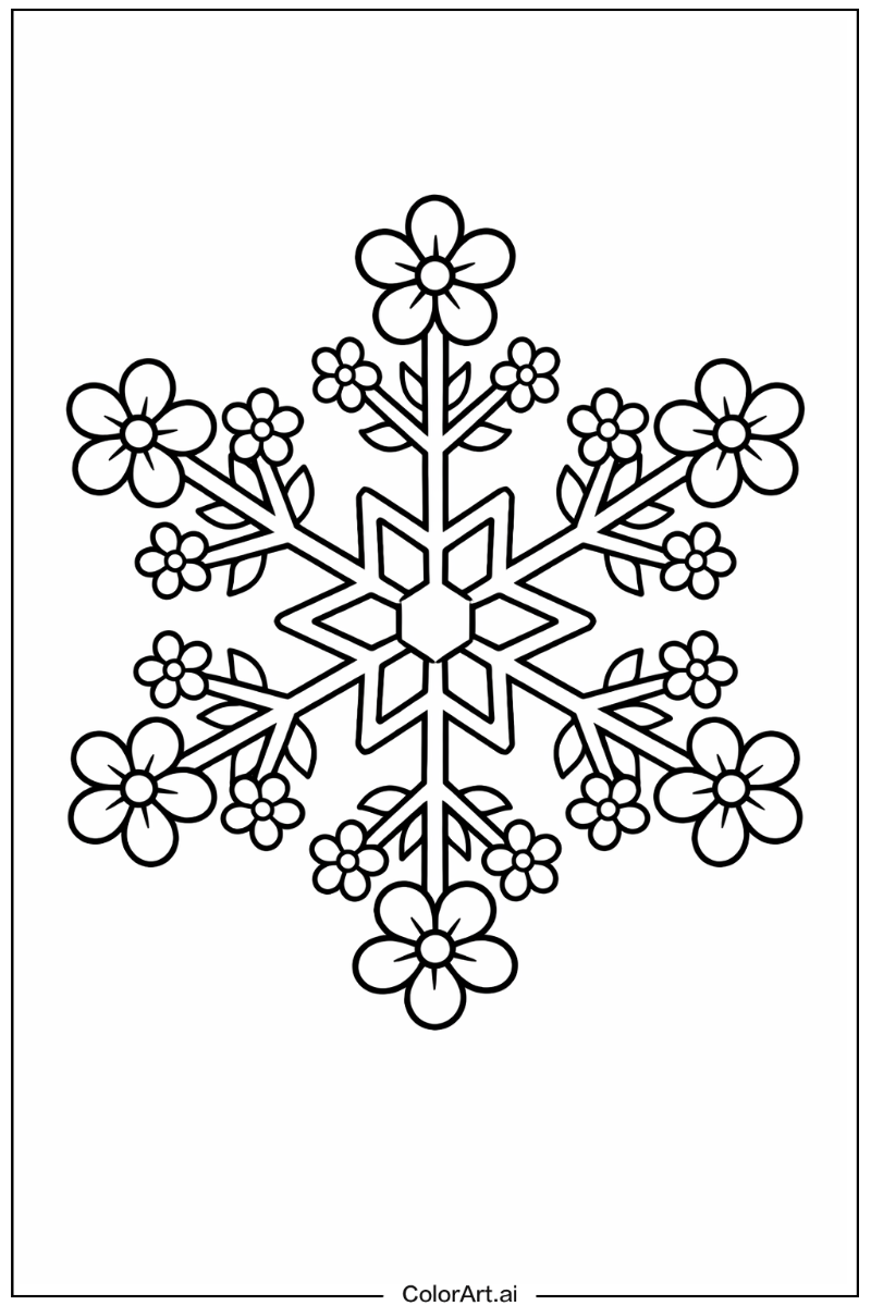 snowflake with Flowers 4