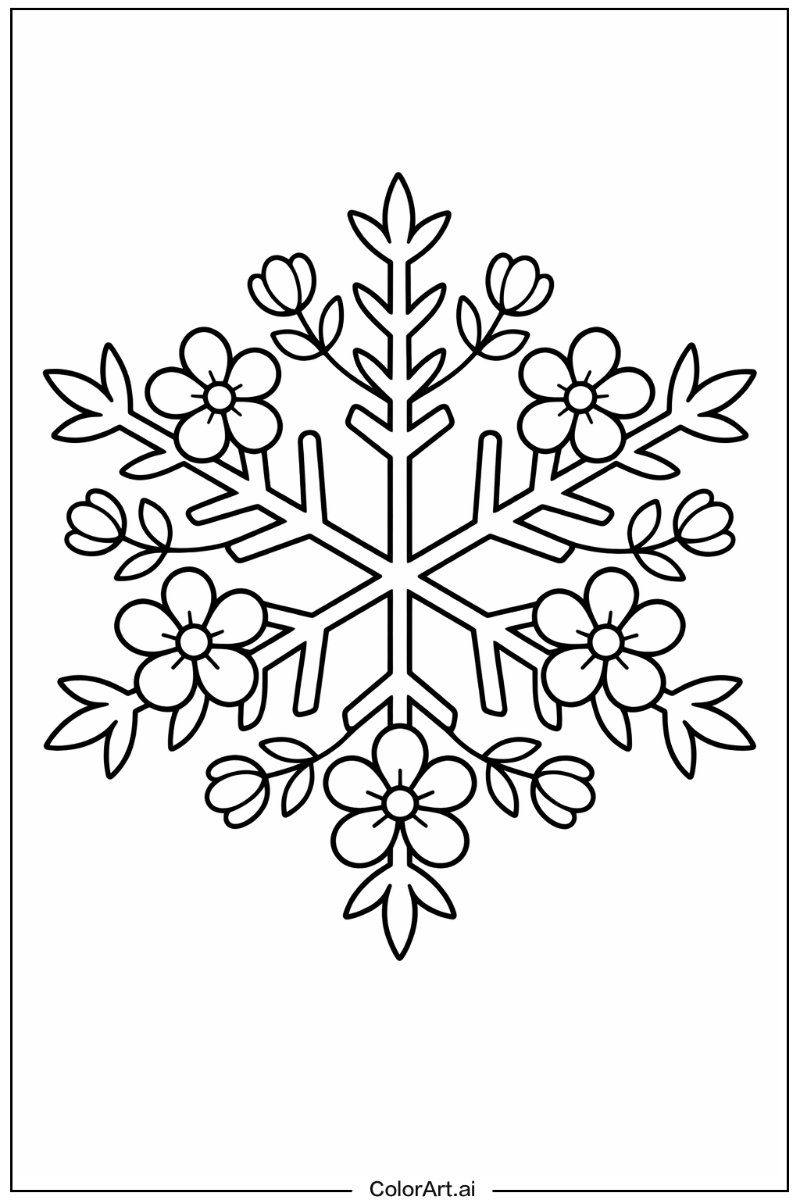 snowflake with Flowers 1