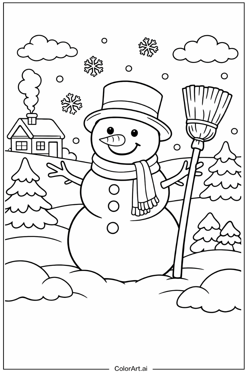 Snowman with Smiling snowman Theme