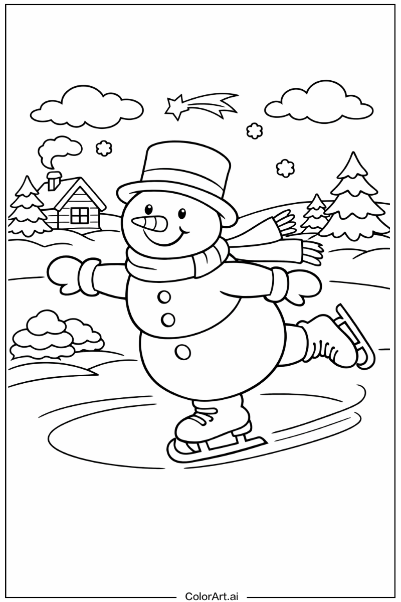 Snowman skating Snowman Design