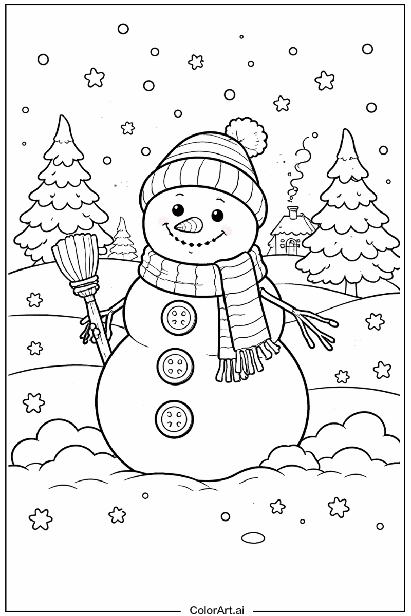 Snowman with Button snowman Theme 2