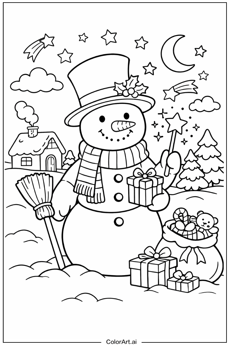 Magical snowman Snowman Scene 2