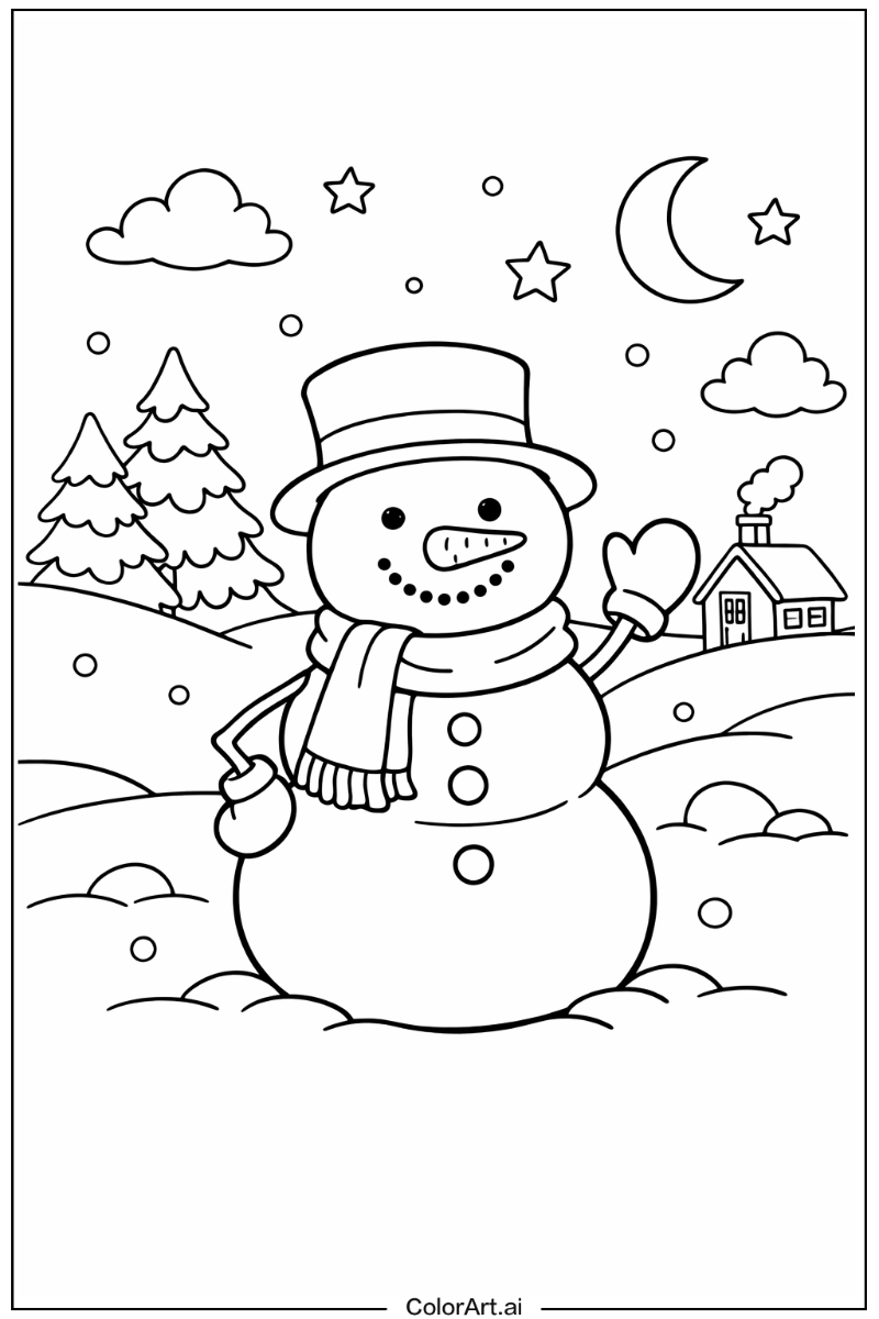 Snowman with Smiling snowman Theme 2