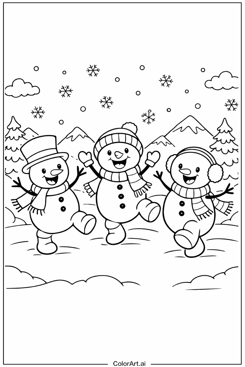 Snowman dancing Snowman Scene 2