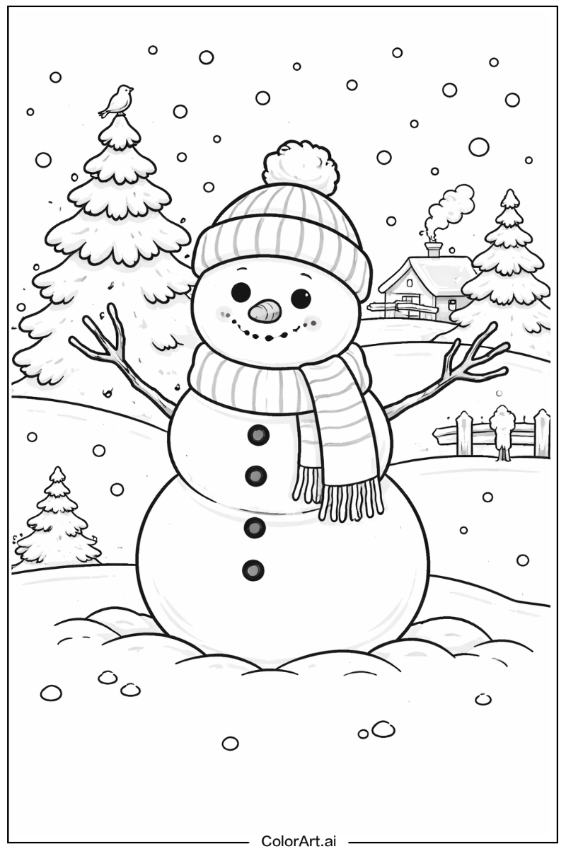 Stick arms snowman Snowman Scene