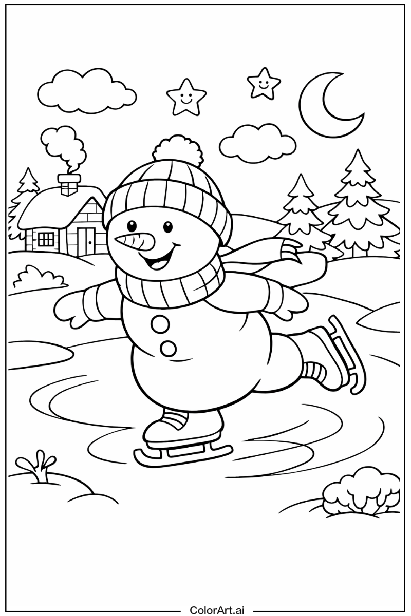 Snowman skating Snowman Design 2