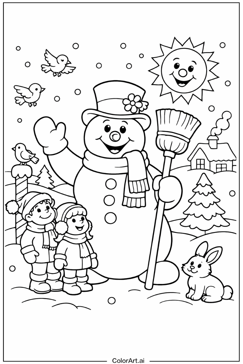 Snowman with Frosty the snowman Theme 2