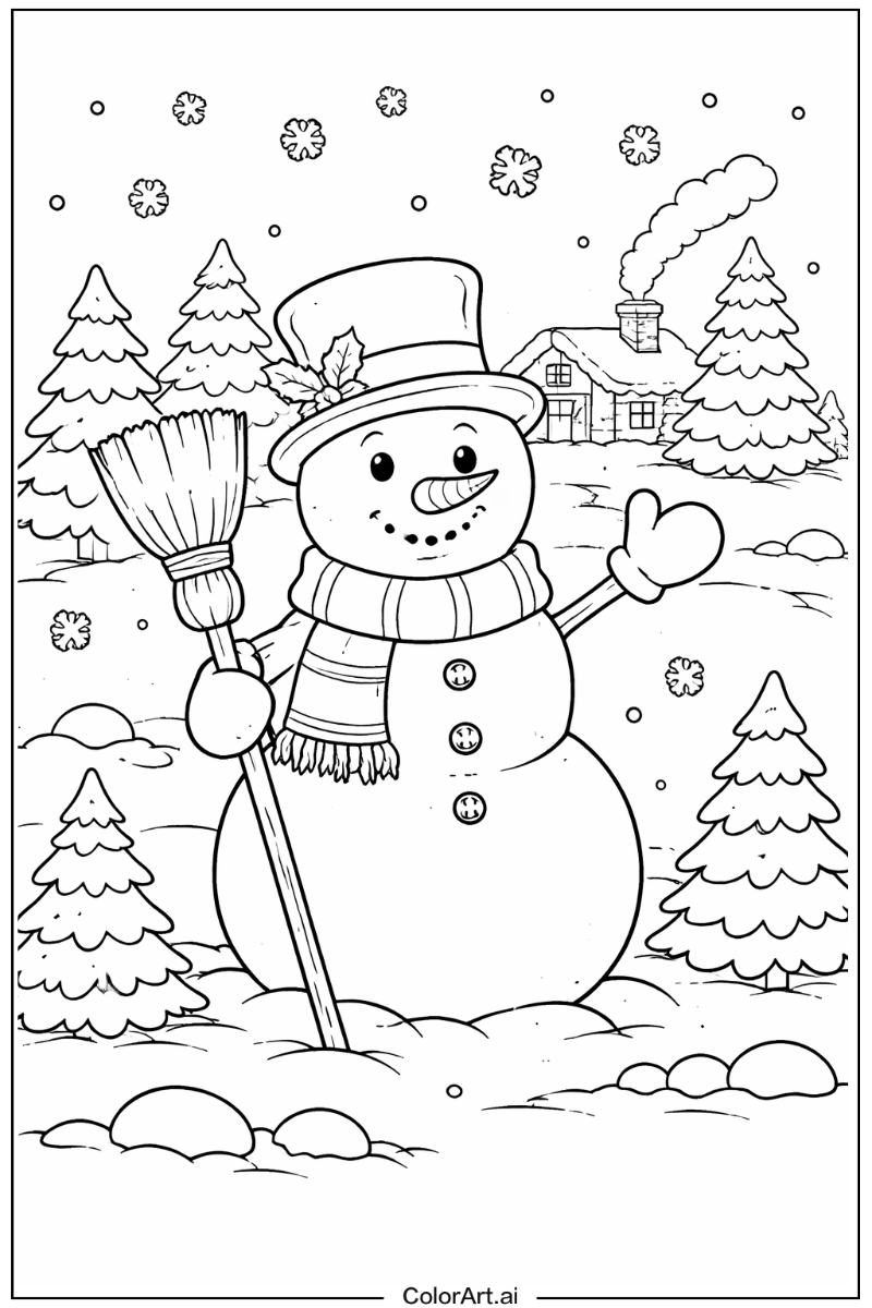 Carrot nose snowman Snowman Scene 3