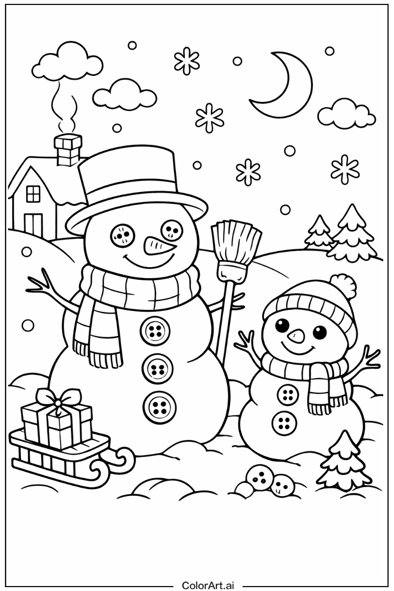 Snowman with Button snowman Theme 3