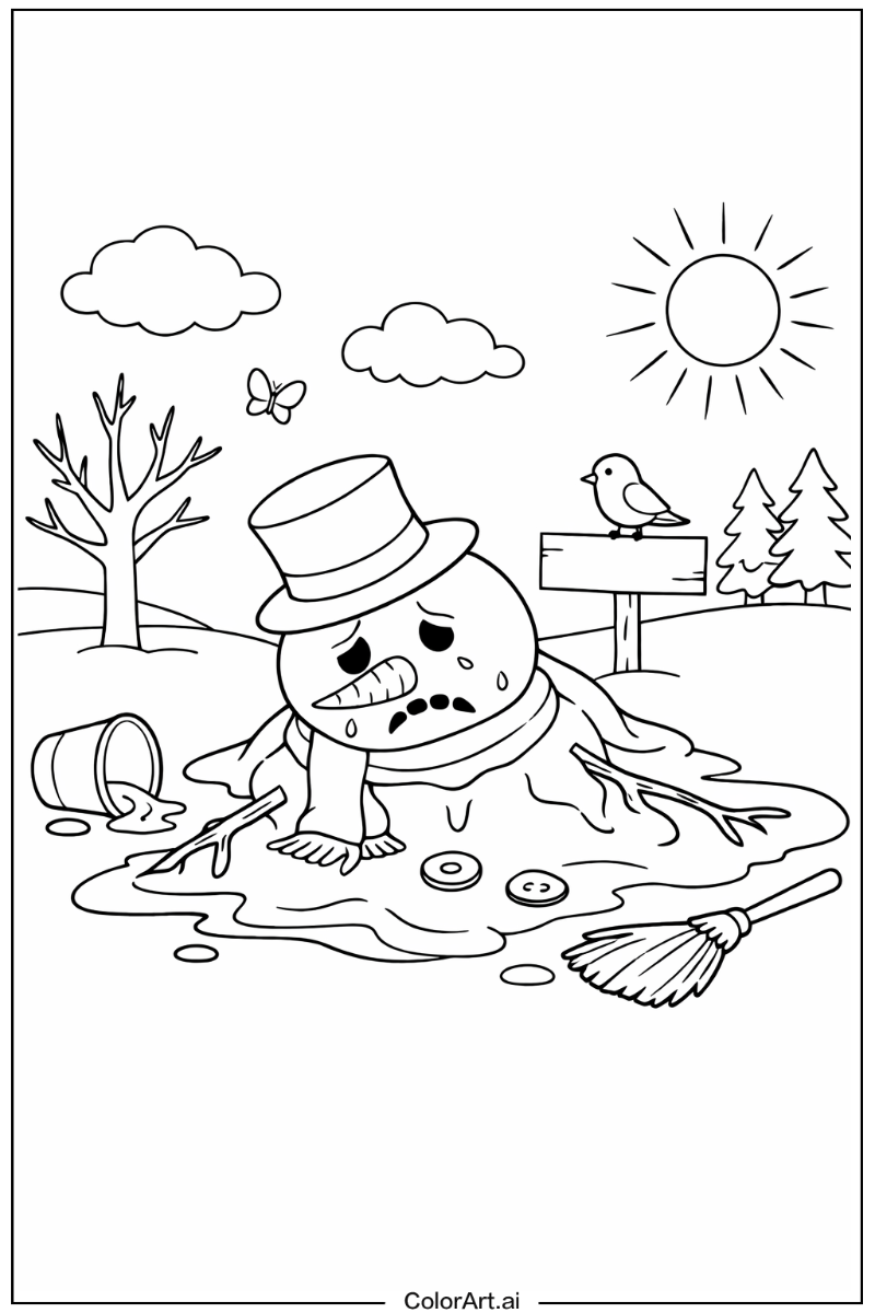 Melting snowman Snowman Design 3